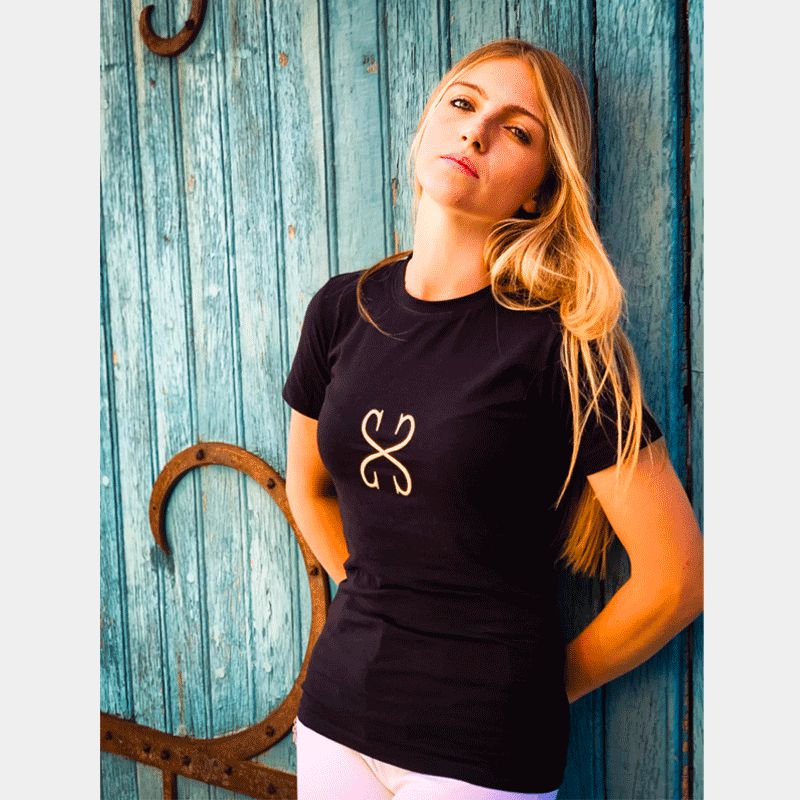 Sabbia Bianca - T-shirt manches courtes femme Aurore noir | - Ohlala