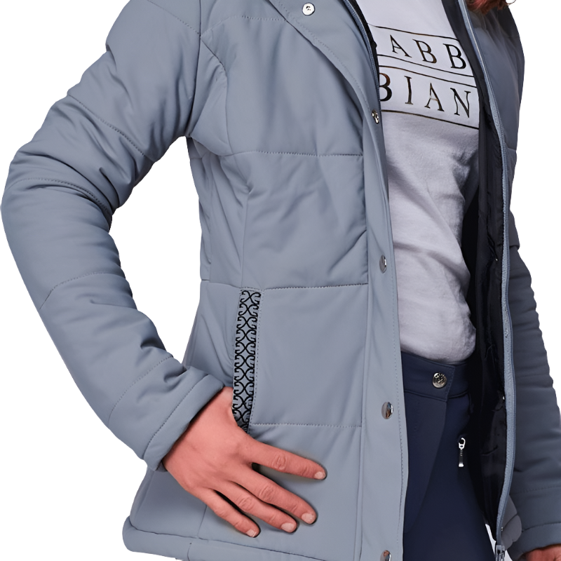 Sabbia Bianca - Manteau manches longues col montant femme Hera gris