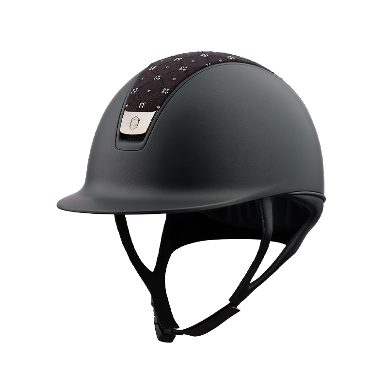 Samshield - Casque d'équitation Shadowmatt 2.0 noir Royal flower Swaroski