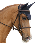 Bucas - Bonnet pour chevaux Show-line noir/ gris
