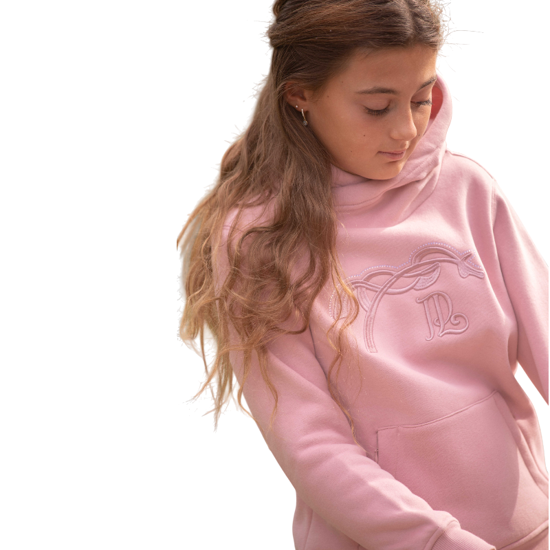 Eden by Pénélope - Sweat à capuche enfant Polly rose poudré