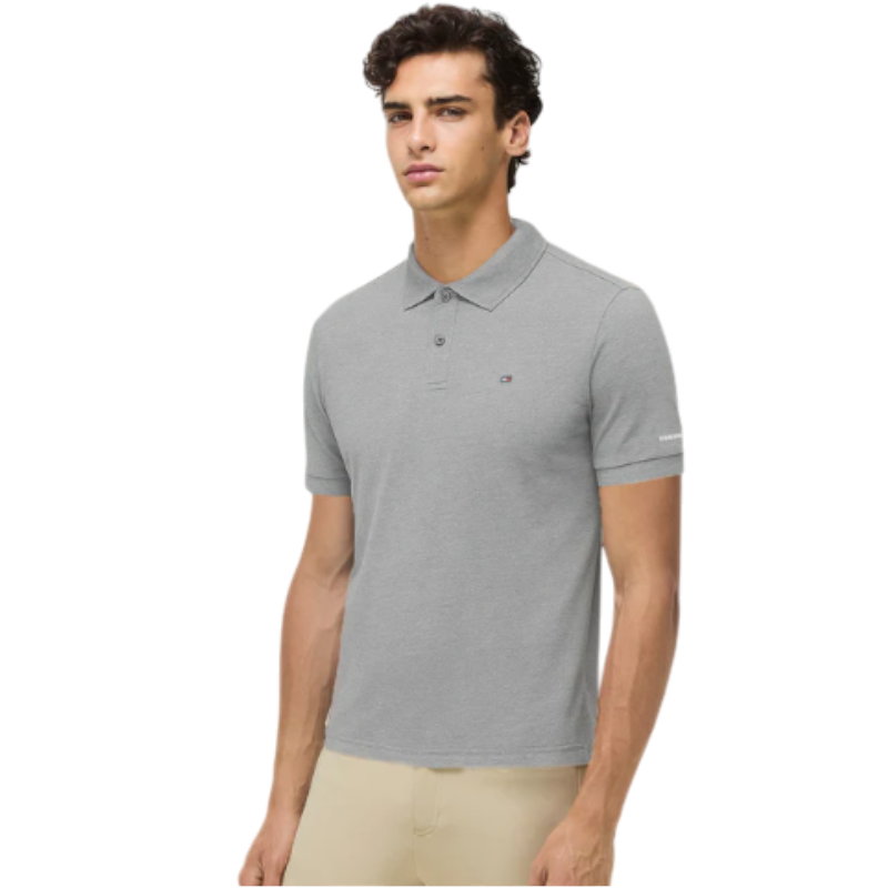 Tommy Hilfiger Equestrian - Polo manches courtes homme gris chiné