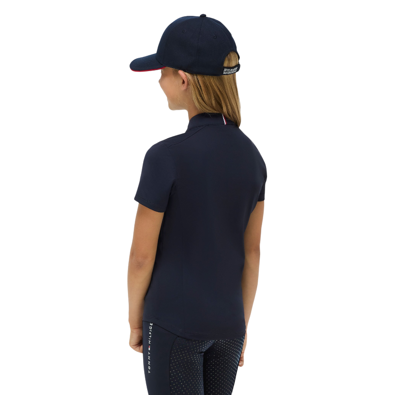 Tommy Hilfiger Equestrian - Baselayer manches courtes junior Palma 1/4 Zip desert sky
