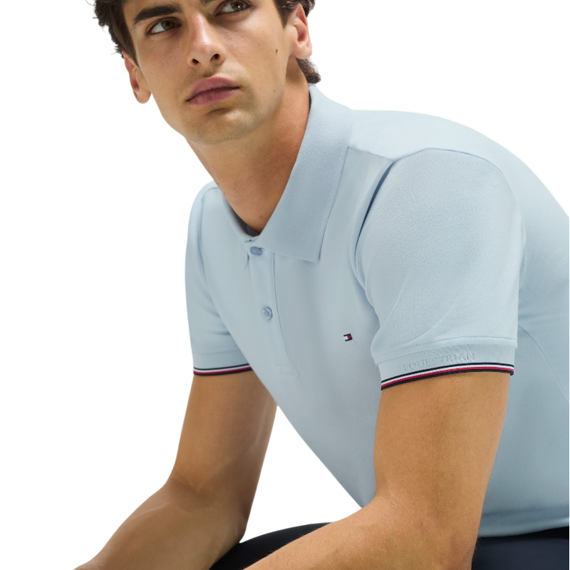 Tommy Hilfiger Equestrian - Polo d'équitation manches courtes homme Davis sweet blue