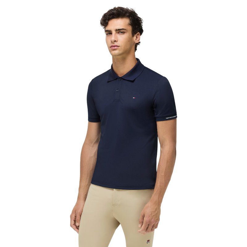 Tommy Hilfiger Equestrian - Heren rijpolo met korte mouwen Fresco desert sky