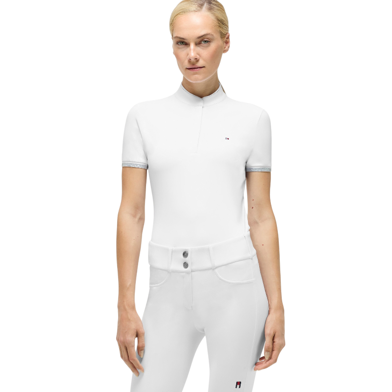 Tommy Equestrian - Wedstrijdpolo korte mouwen dames Linsay optic white