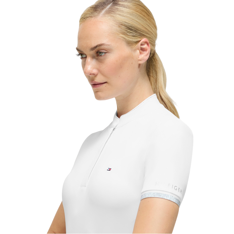 Tommy Equestrian - Wedstrijdpolo korte mouwen dames Linsay optic white