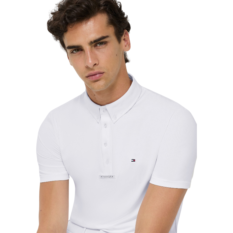 Tommy Hilfiger Equestrian - Polo de concours manches courtes homme Alex optic white