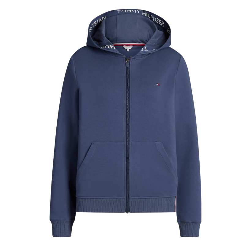 Tommy Hilfiger Equestrian - Dames rits-sweater lange mouwen Beverly faded indigo