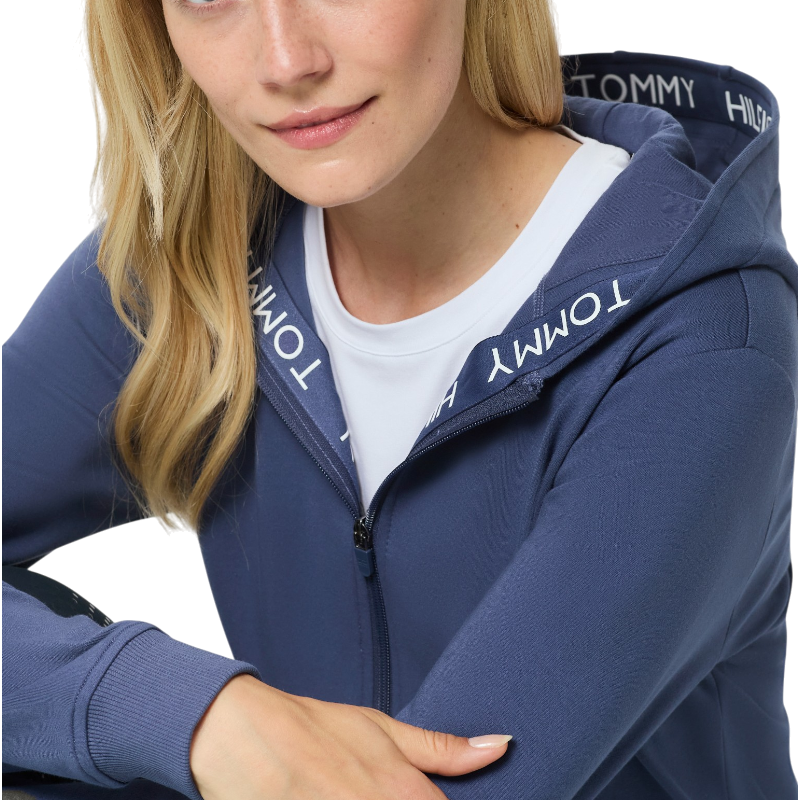 Tommy Hilfiger Equestrian - Dames rits-sweater lange mouwen Beverly faded indigo