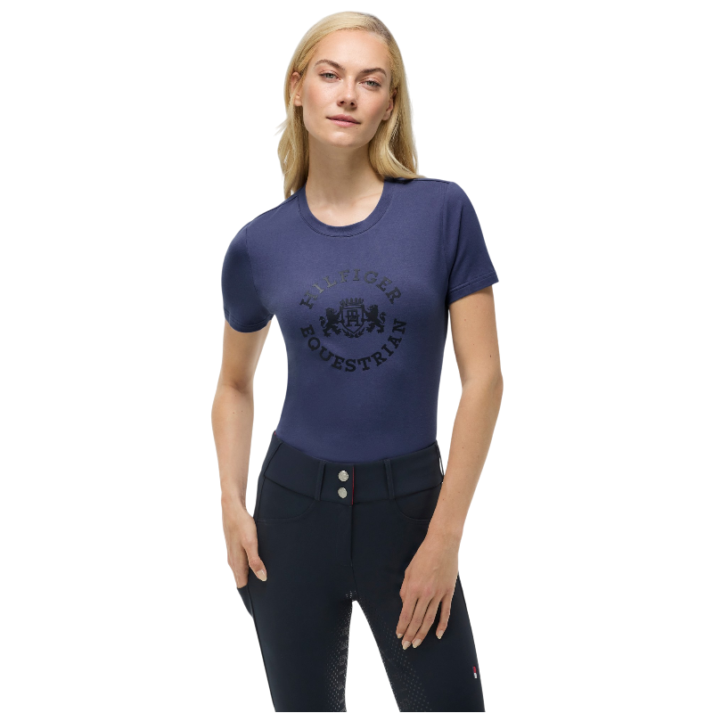 Tommy Equestrian - T-shirt korte mouwen dames Pasadena faded indigo