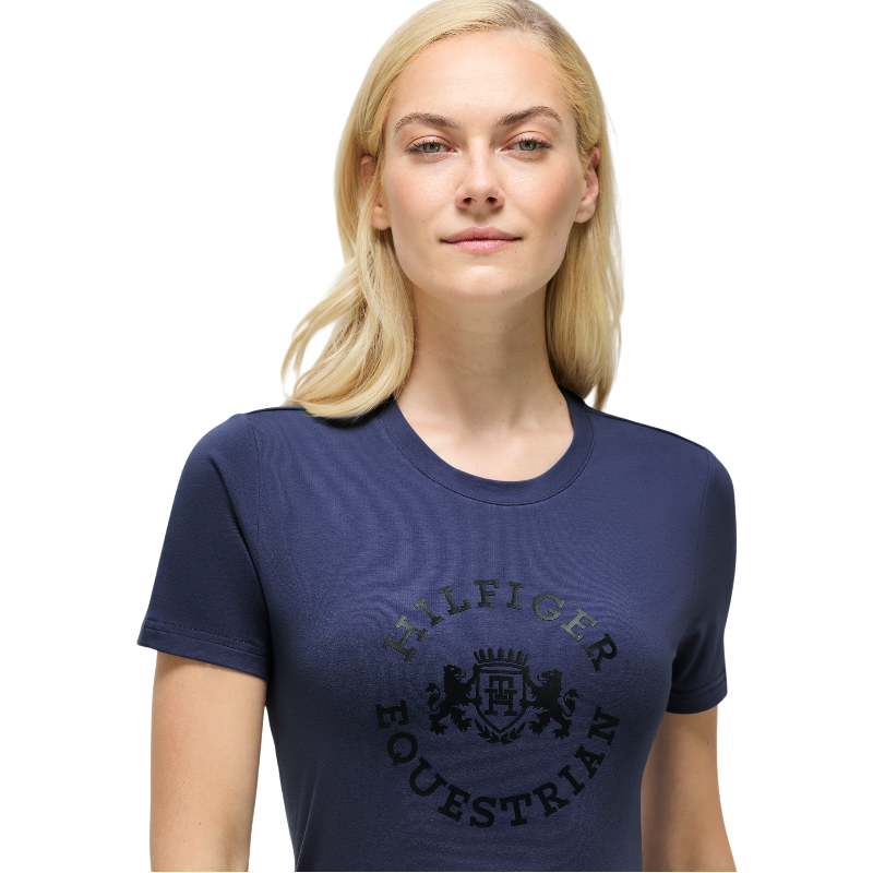Tommy Equestrian - T-shirt korte mouwen dames Pasadena faded indigo
