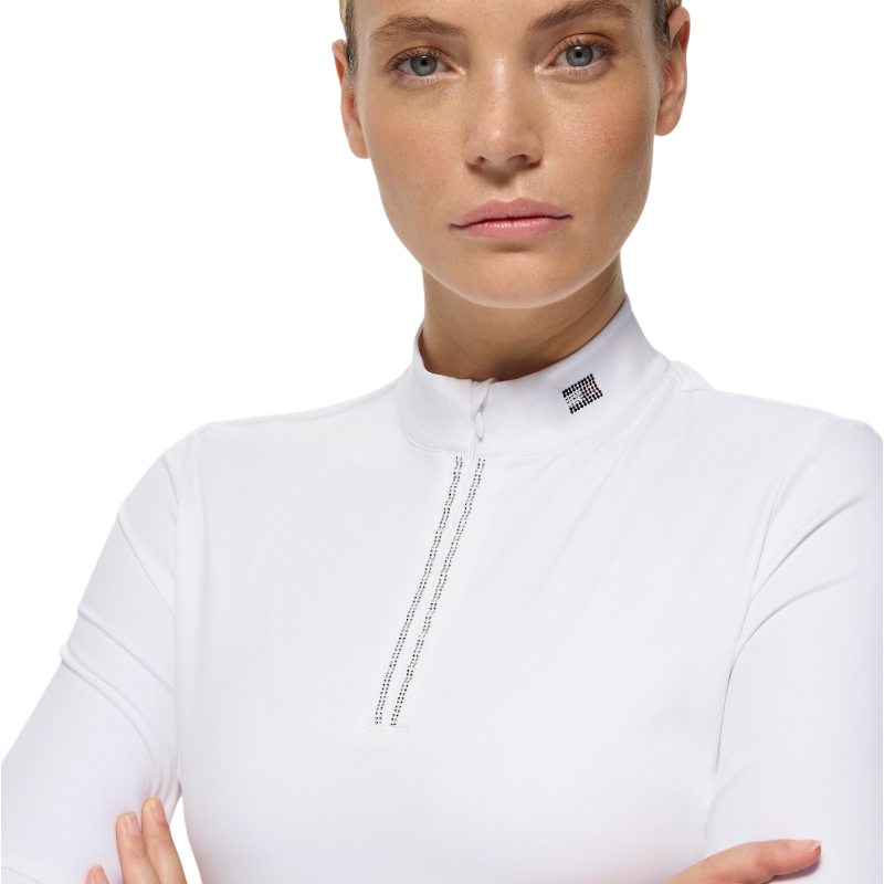 Tommy Hilfiger Equestrian - Chemise de concours femme Monica Rhinestone optic white