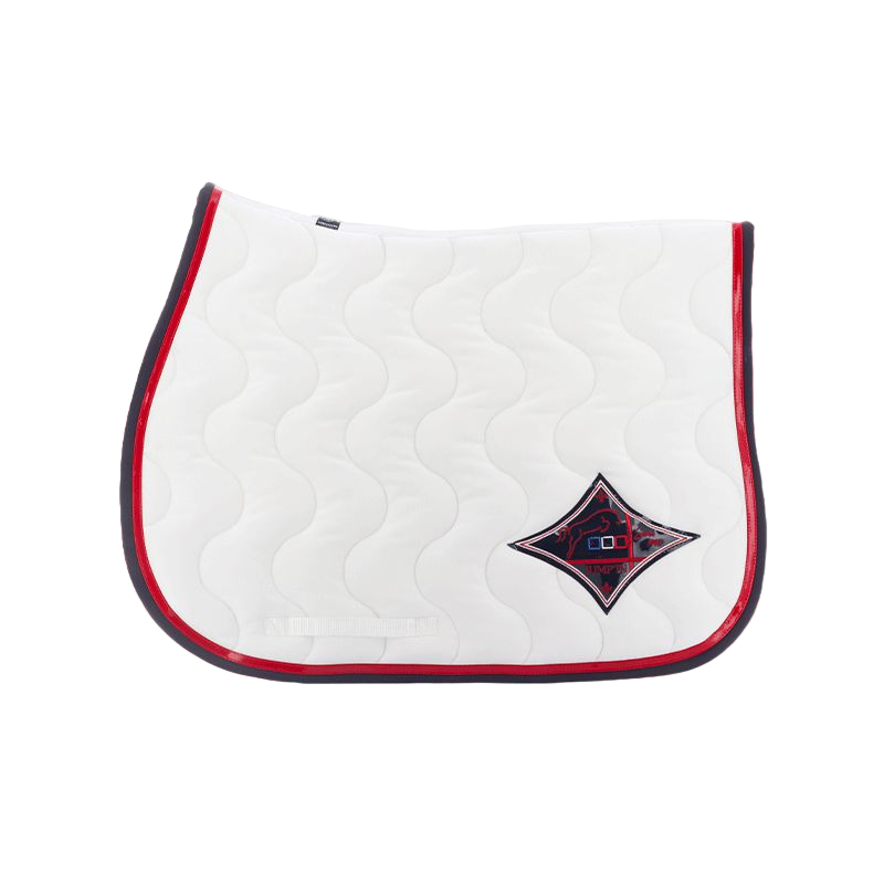 Jump'in - Tapis de selle blanc/ rouge/ marine | - Ohlala