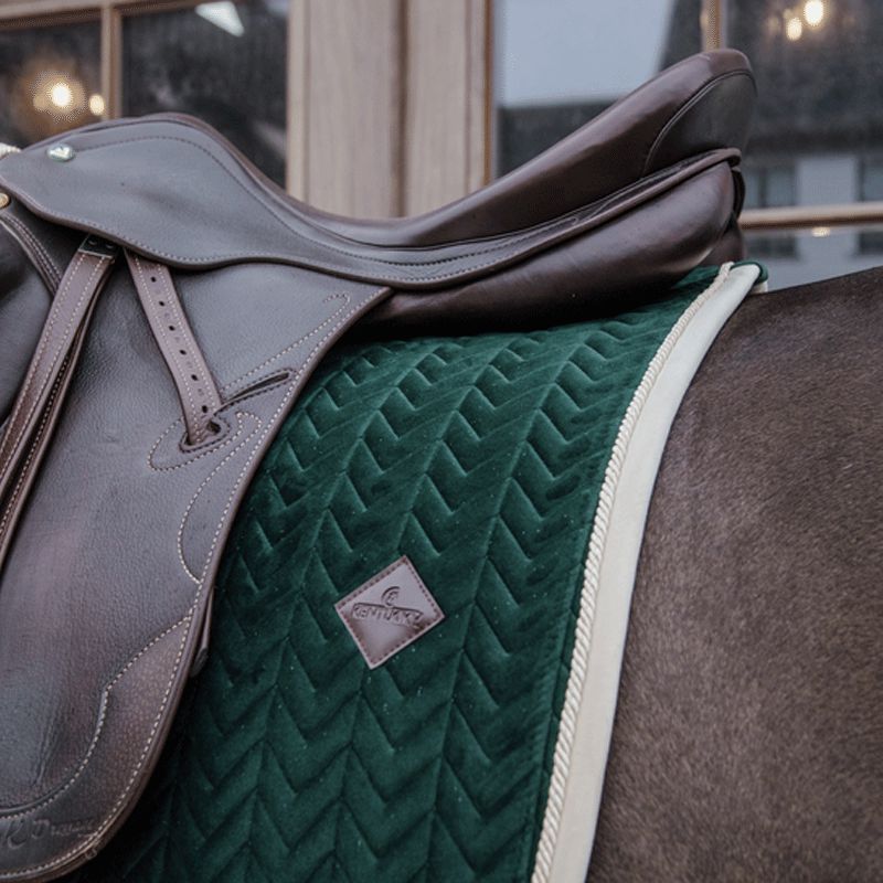 Kentucky Horsewear - Tapis de dressage velvet contrast vert sapin | - Ohlala