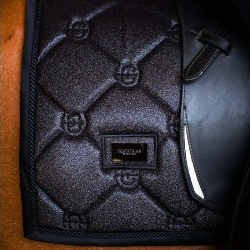 Equestrian Stockholm - Tapis de dressage All Black Glimmer noir