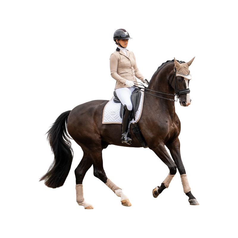 Equestrian Stockholm - Tapis de dressage Mordern White blanc/ sand
