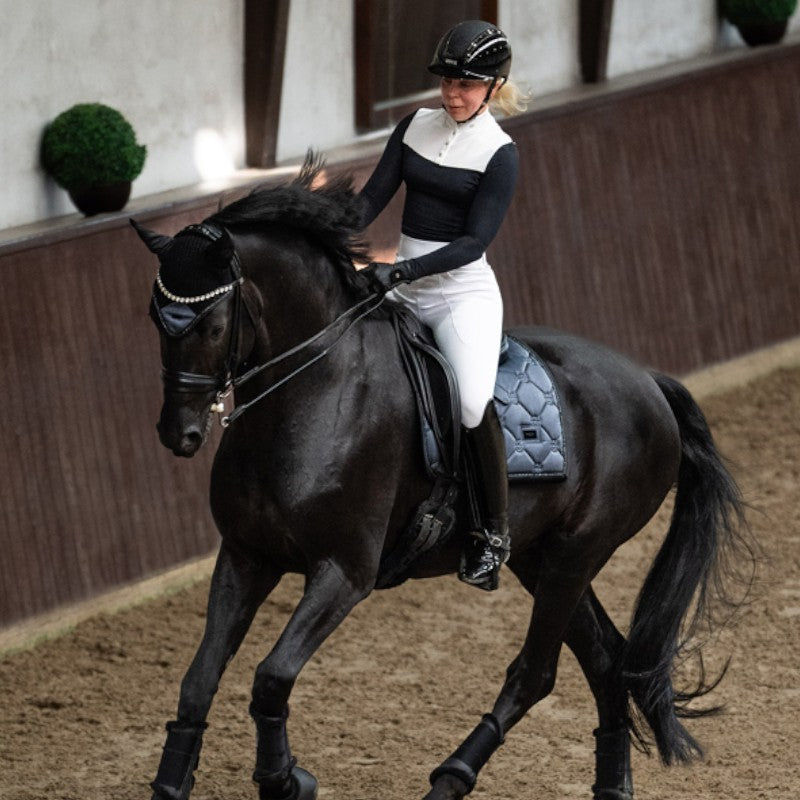 Equestrian Stockholm - Tapis de dressage Winter Shadow gris/ noir