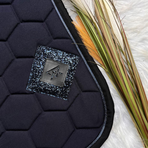 Oxxer - Tapis de selle Diamant marine/ noir paillettes marines | - Ohlala