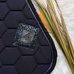 Oxxer - Tapis de selle Diamant marine/ noir paillettes marines | - Ohlala