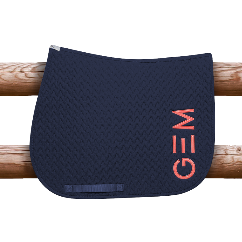 GEM - Tapis de selle Ten marine/ corail