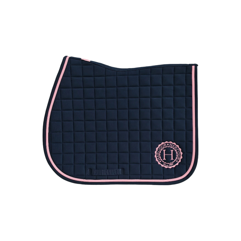 Harcour - Tapis de selle Suzie marine/ rose