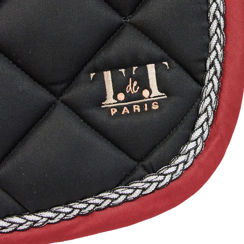 TdeT - Tapis de selle Fontainebleau noir/ bordeaux | - Ohlala