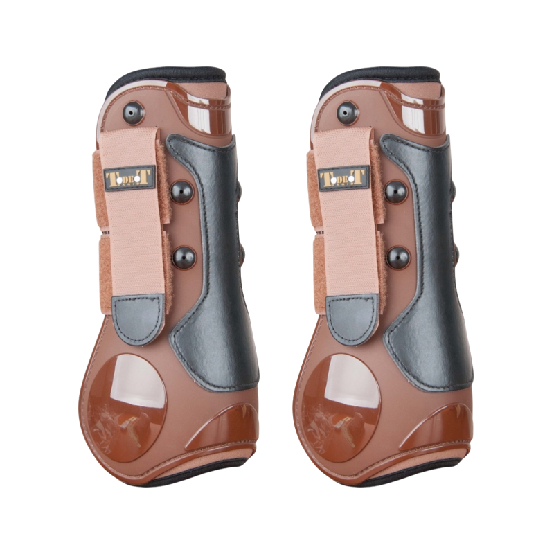 TdeT - Guêtres ouvertes coques et cuir marron