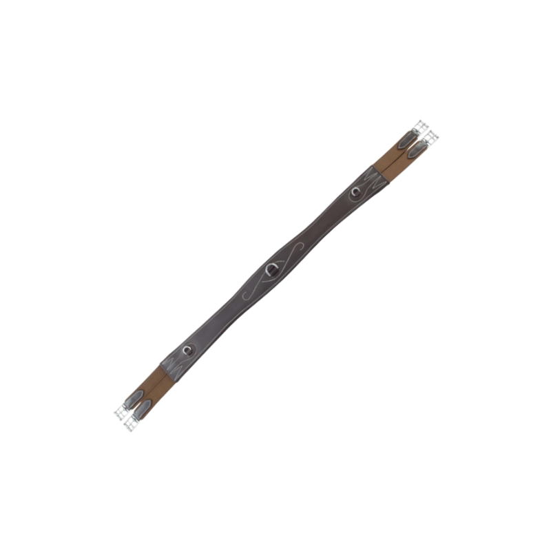 TdeT - Sangle anatomique en cuir lisse havane foncé