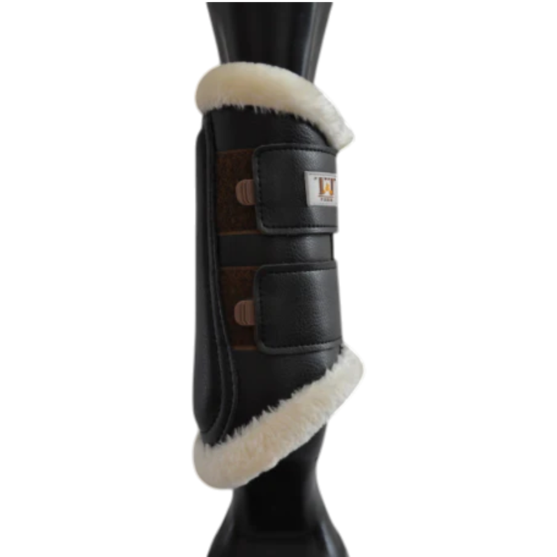 TdeT - Set guêtres dressage néoprène mouton marron/ noir