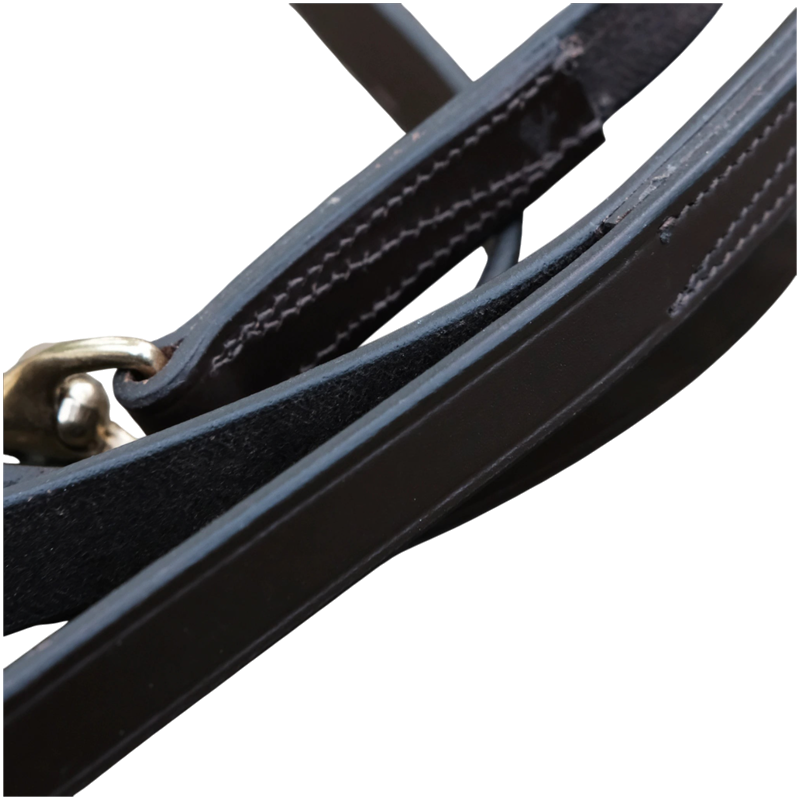 TdeT - Set licol cuir et longe de présentation double chaînette noir