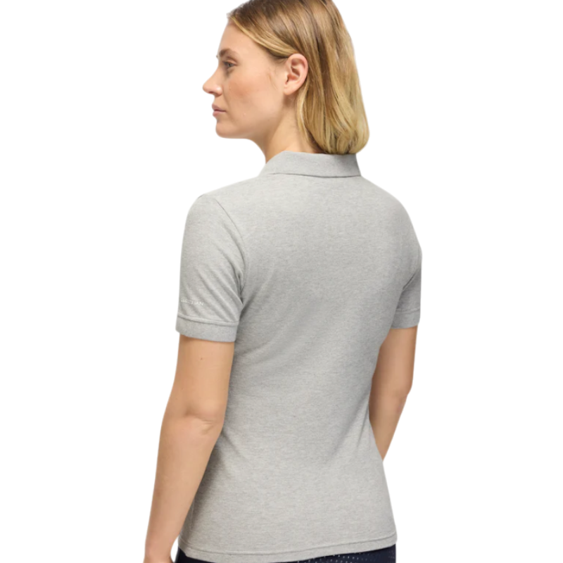 Tommy Hilfiger Equestrian - Polo manches courtes femme TH Equestrian gris chiné