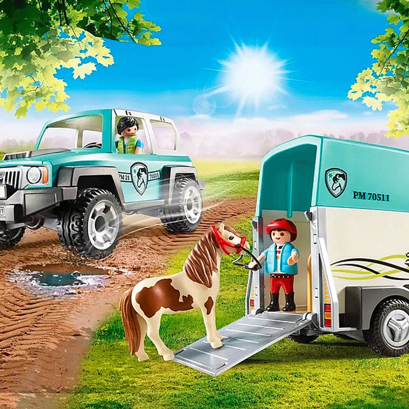 Playmobil - Voiture et van pour poney