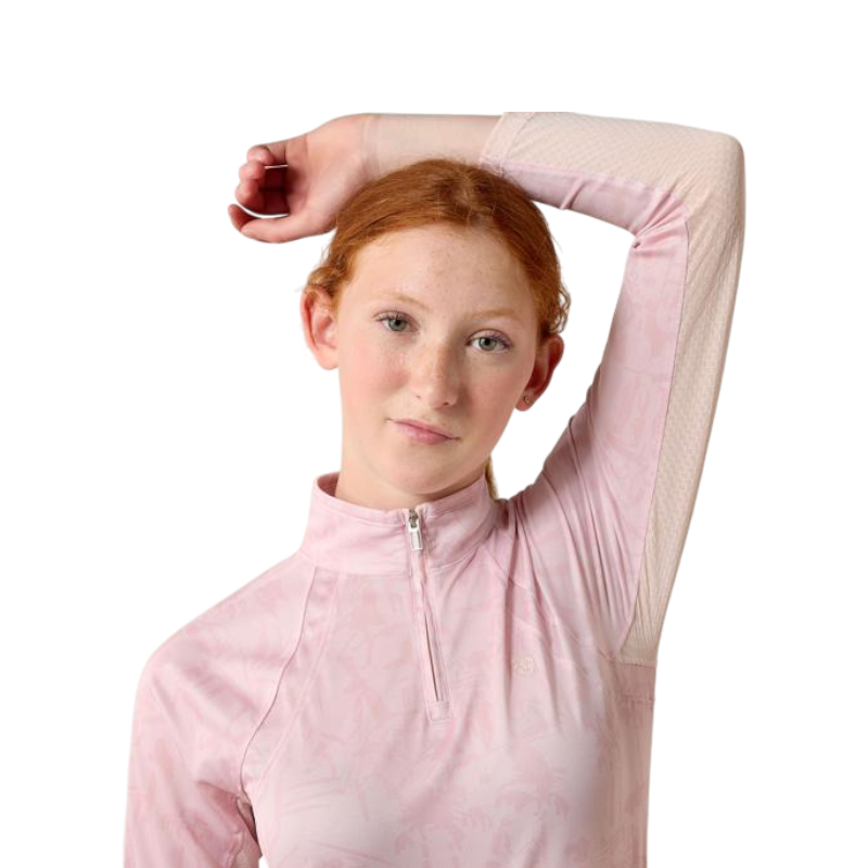 Baselayer zippé enfant Sunstopper 3.0 imprimé sepia horse park