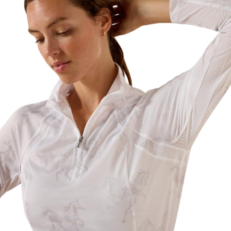 Baselayer zippé femme Sunstopper 3.0 imprimé white mirage