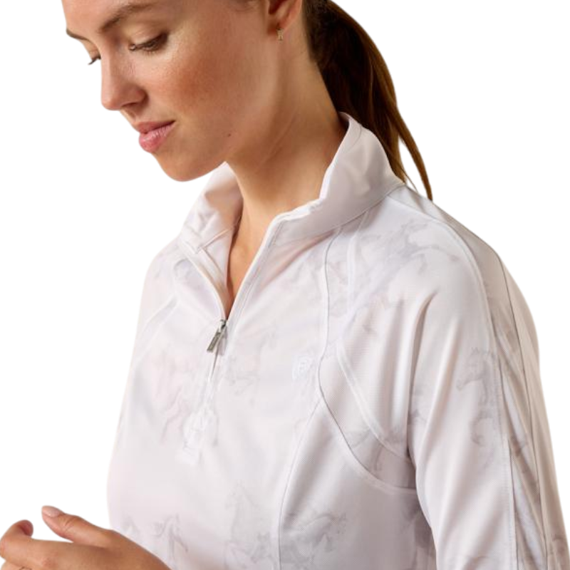 Baselayer zippé femme Sunstopper 3.0 imprimé white mirage