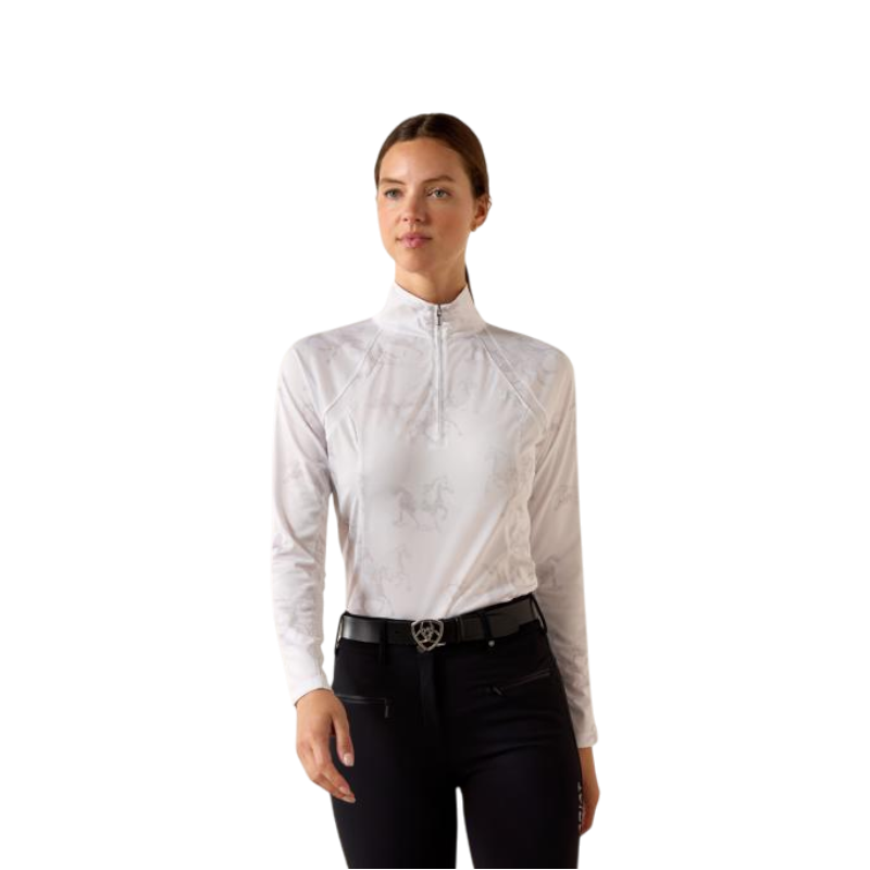 Baselayer zippé femme Sunstopper 3.0 imprimé white mirage
