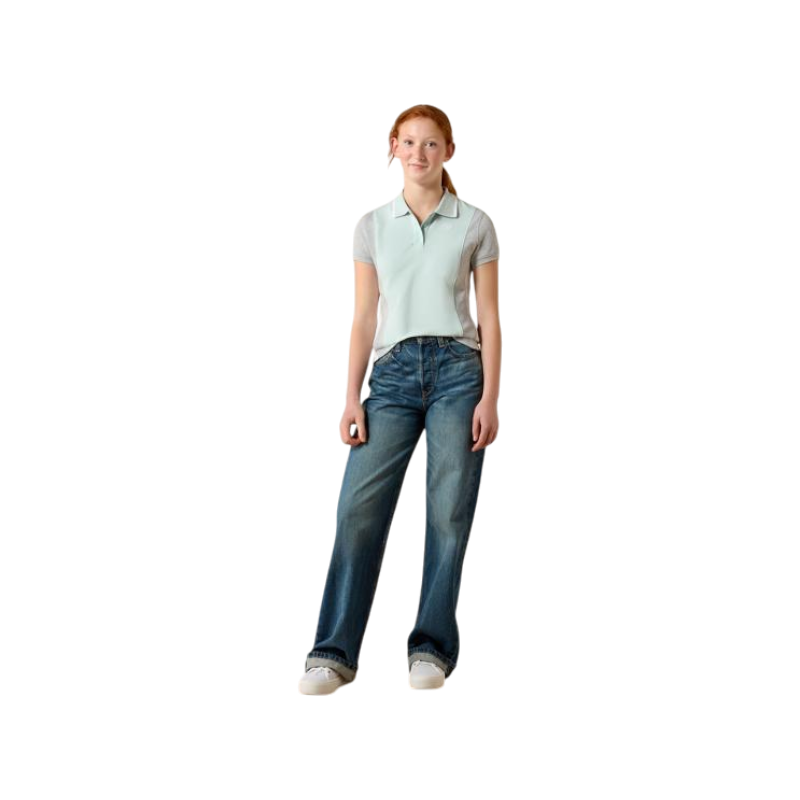 Polo enfant Taryn starlight blue/ heather grey