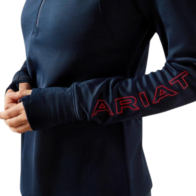 Pull zippé femme Team EQ marine