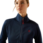 Pull zippé femme Team EQ marine