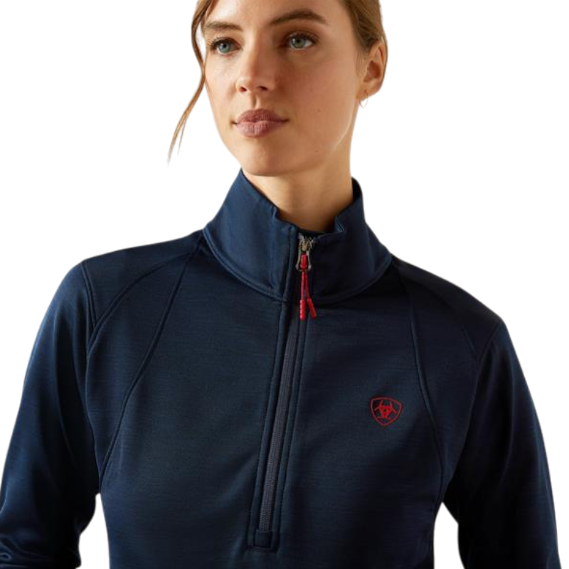 Pull zippé femme Team EQ marine