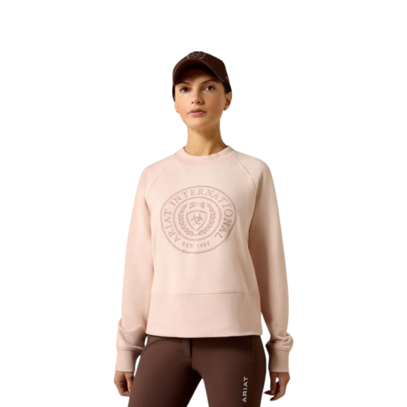 Sweat-shirt femme Martine sepia rose