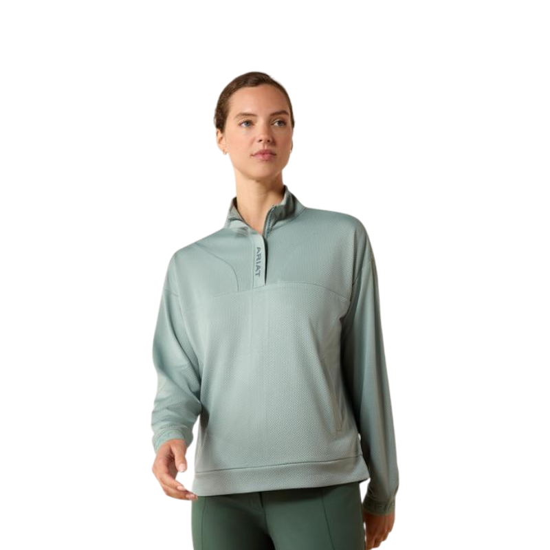 Sweat-shirt zippé femme Breathe chinese green