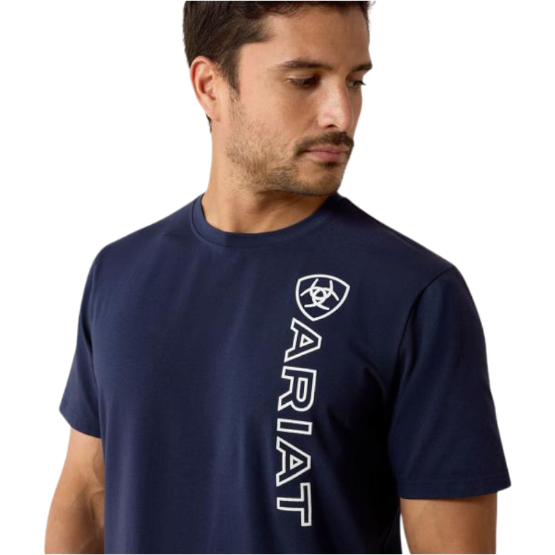 T-shirt homme Vertical Logo marine