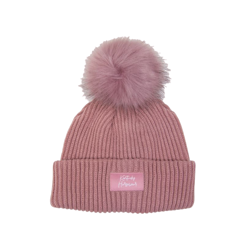 Kentucky Horsewear - Bonnet pompom vieux rose | - Ohlala