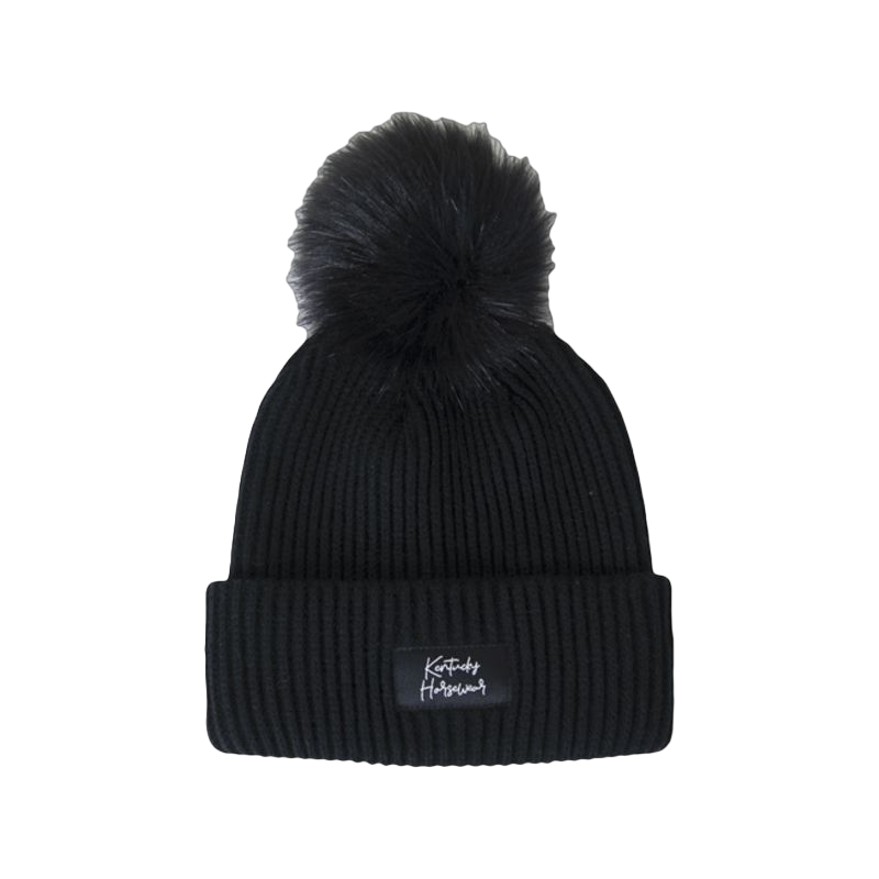 Kentucky Horsewear - Bonnet pompom noir | - Ohlala