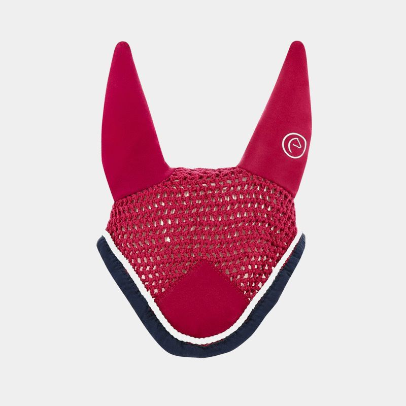 Equithème - Bonnet chasse-mouches Polyfun framboise/marine | - Ohlala
