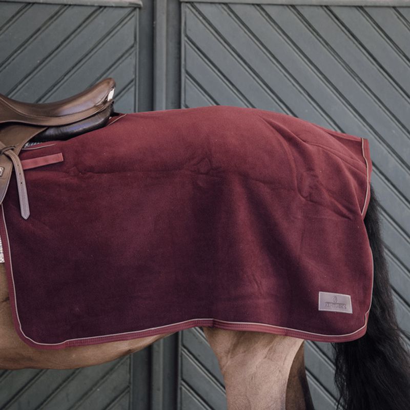 Kentucky Horsewear - Couvre reins carré Heavy Fleece bordeaux | - Ohlala