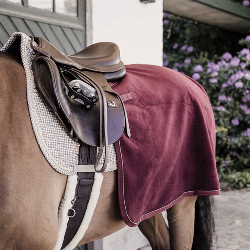 Kentucky Horsewear - Couvre reins carré Heavy Fleece bordeaux | - Ohlala