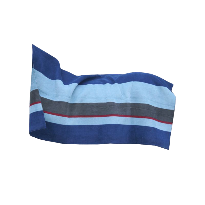 Kentucky Horsewear - Couverture séchante carré heavy stripes marine/ gris | - Ohlala